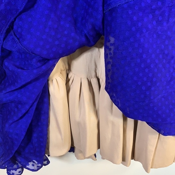 NWT. Anthropologie HD in Paris 4 Flared Blue Dot Dress. - Picture 7 of 12